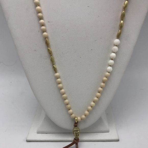 Lucky BRAND Women's Buddha Beaded Necklace Gold 211- Measuring 31.5" - Picture 3 of 7